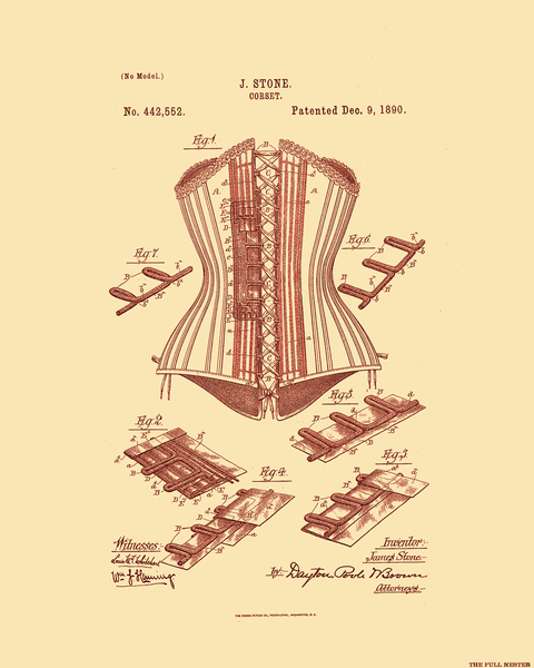 1890 Corset Patent Drawing