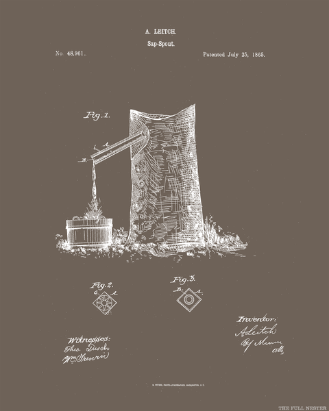 1865 Sap Spout Patent Drawing