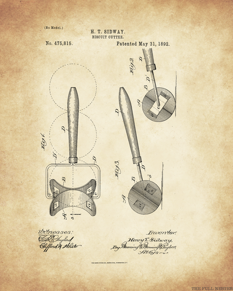 1892 Biscuit Cutter Patent Drawing
