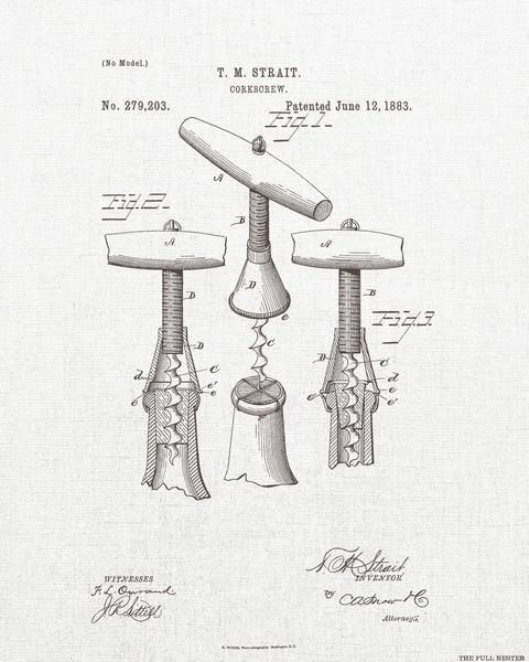 1883 Corkscrew Patent Drawing