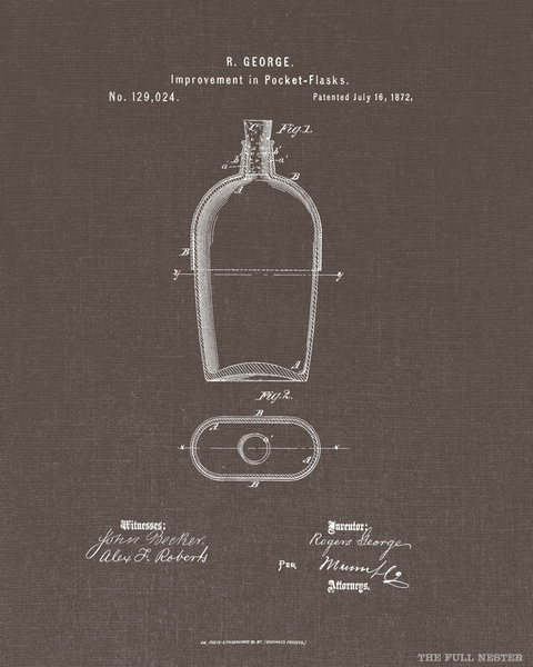 1872 Pocket Flask Patent Drawing