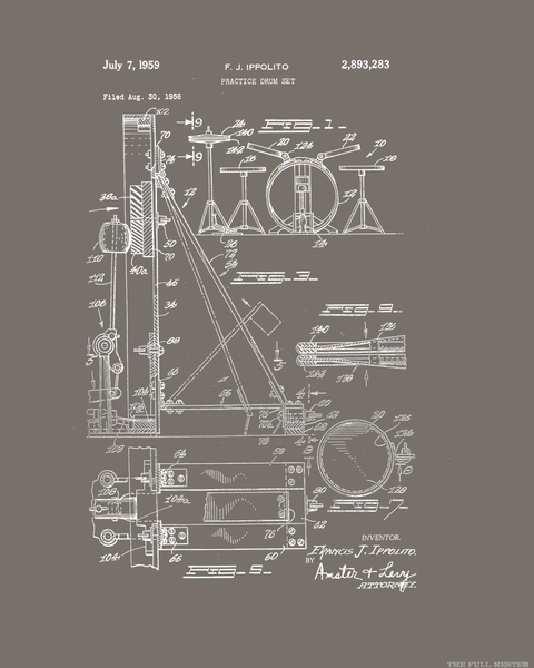 1959 Practice Drum Set Patent Drawing