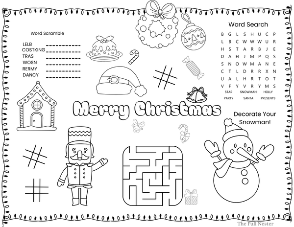 Christmas Activity Placemats