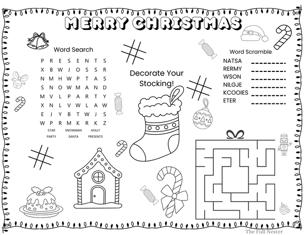 Christmas Activity Placemats