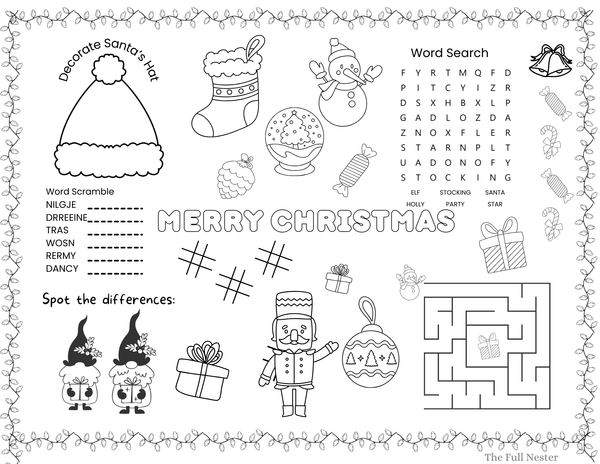 Christmas Activity Placemats