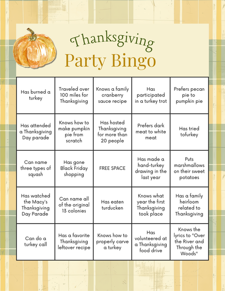 Thanksgiving Party Games Pack