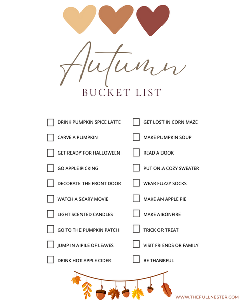 Fall Bucket Lists [Set of 5]