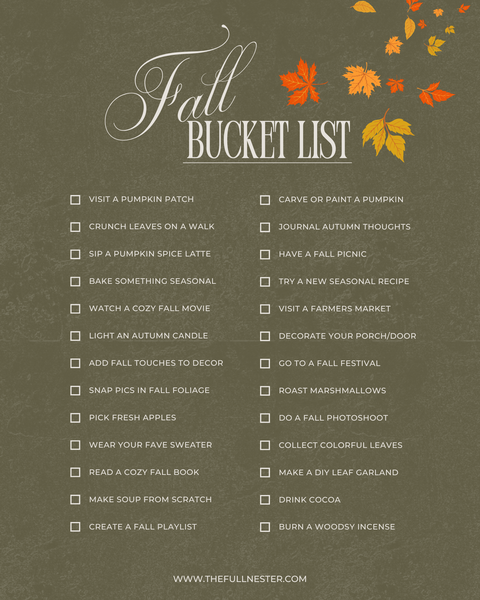 Fall Bucket Lists [Set of 5]