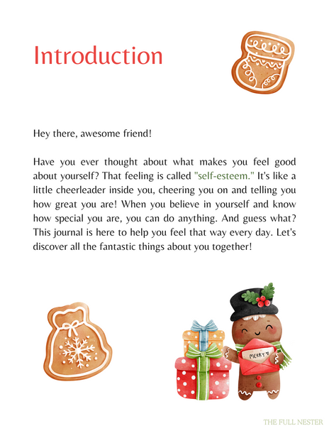 Gingerbread Journeys Self-Esteem Journal
