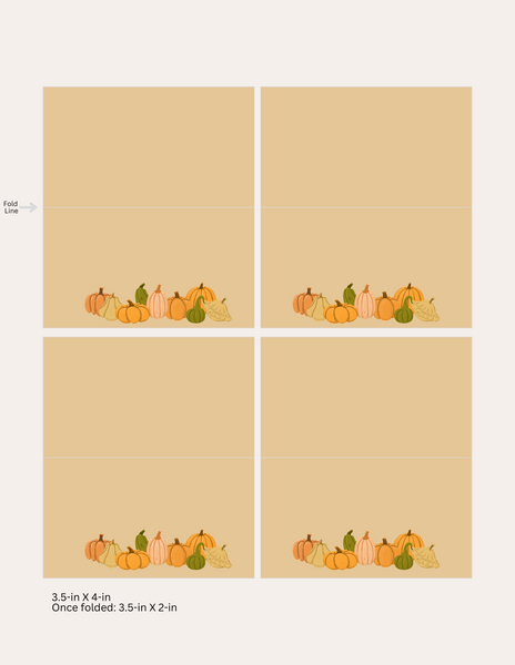 Thanksgiving Placecards Set of 4