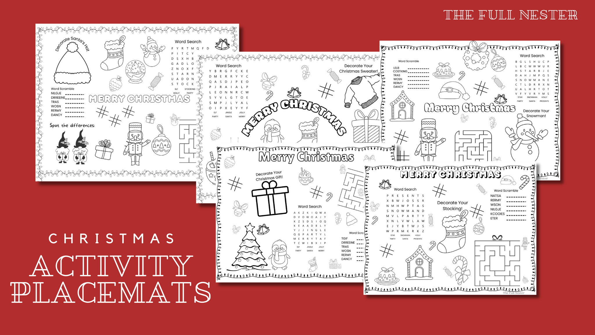 Christmas Activity Placemats