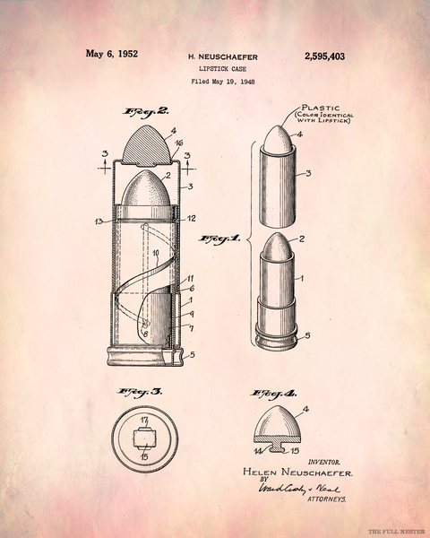 1952 Lipstick Case Patent Drawing