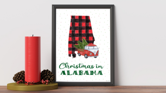 Alabama Christmas printable