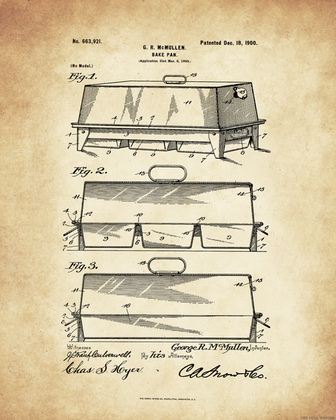 1900 Bake Pan Patent Drawing