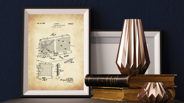 1935 Battleship Game Patent Drawing