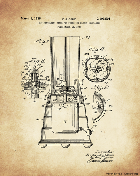 1938 Blender Patent Drawing