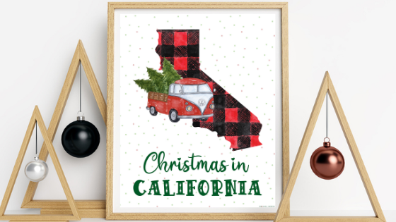 California Christmas printable