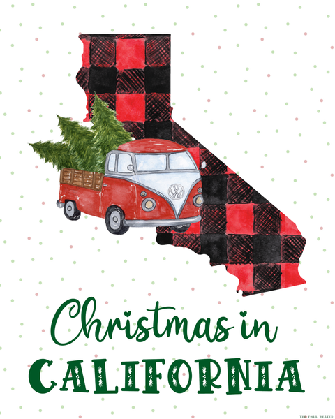 California Christmas printable