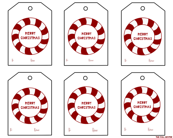 Candy Cane Gift Tags