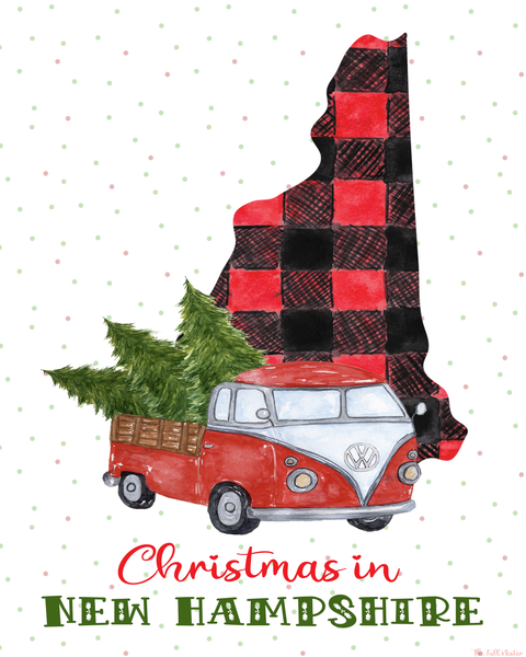 New Hampshire Christmas printable
