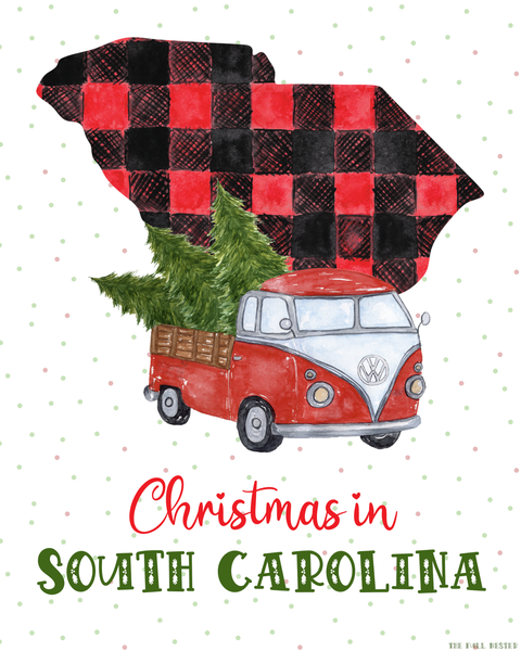 South Carolina Christmas printable