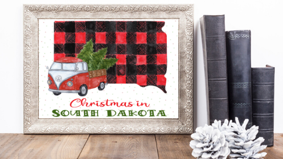 South Dakota Christmas printable