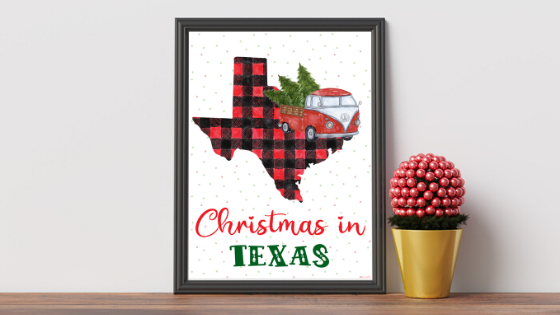 Texas Christmas printable