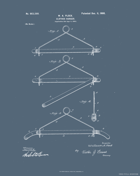 1900 Clothes Hanger Patent Drawing