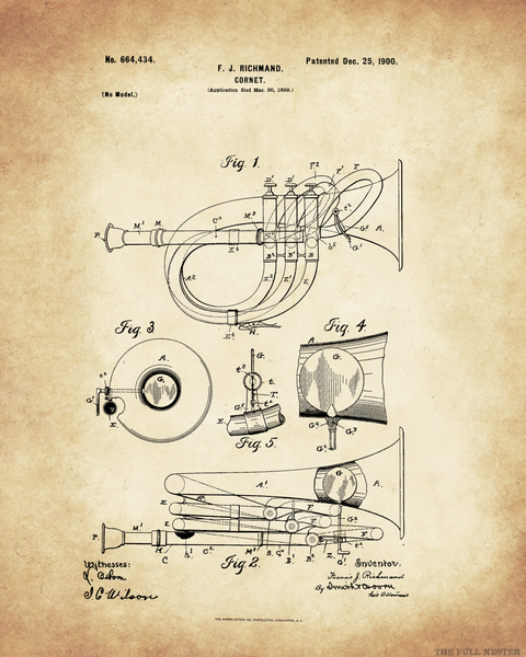 1900 Cornet Patent Drawing