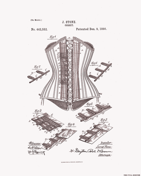 1890 Corset Patent Drawing