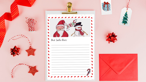 Dear Santa Christmas Letter printable