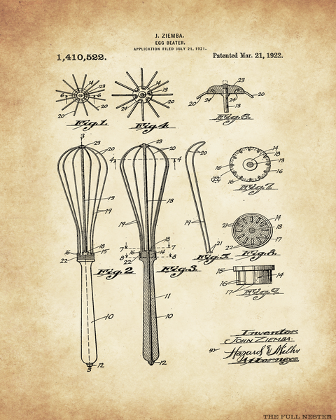 1922 Egg Beater Patent Drawing