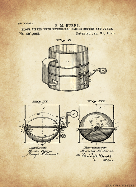 1893 Flour Sifter Patent Drawing