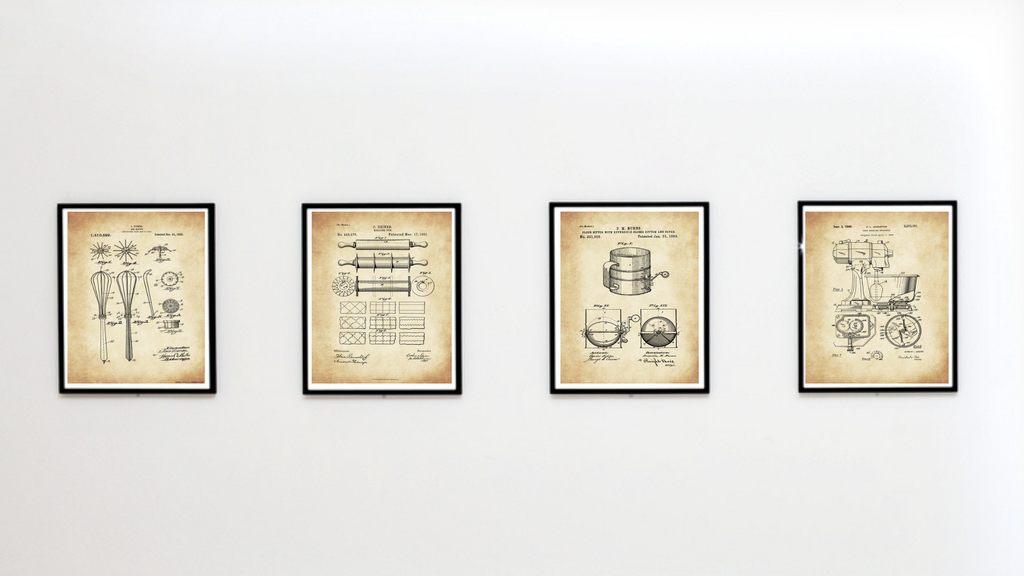 Kitchen Utensil Patent Drawings Set
