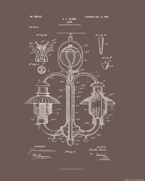 1901 Lamp Patent Drawing