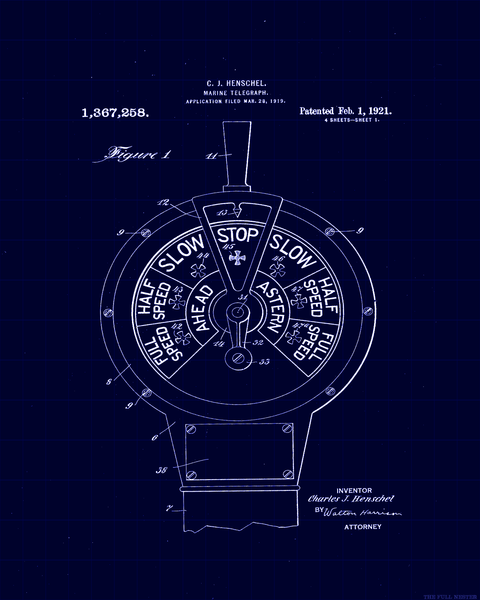 1921 Marine Telegraph Patent Drawing