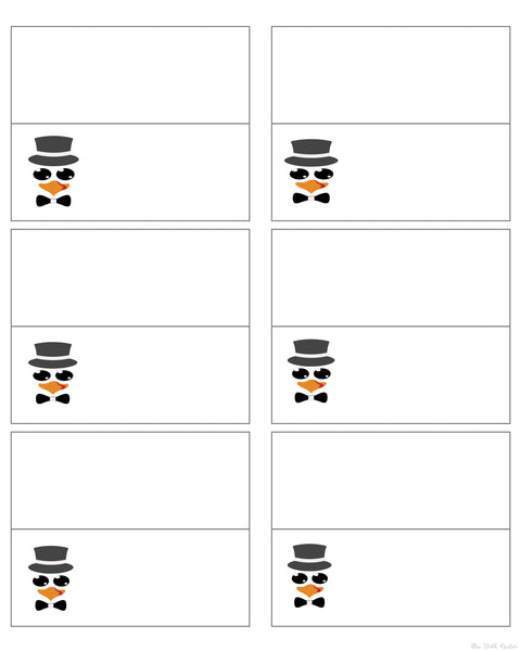 Formal Turkey Placecards printable