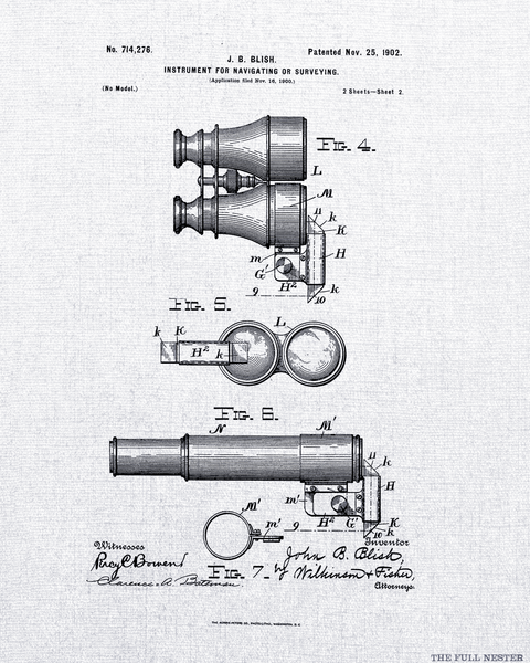 1902 Nautical Instruments Patent Drawing