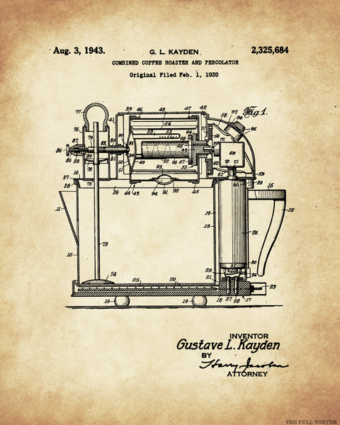 1943 Percolator Patent Drawing