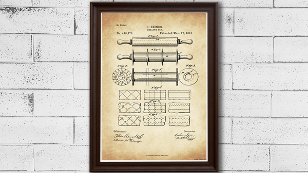 1891 Rolling Pin Patent Drawing