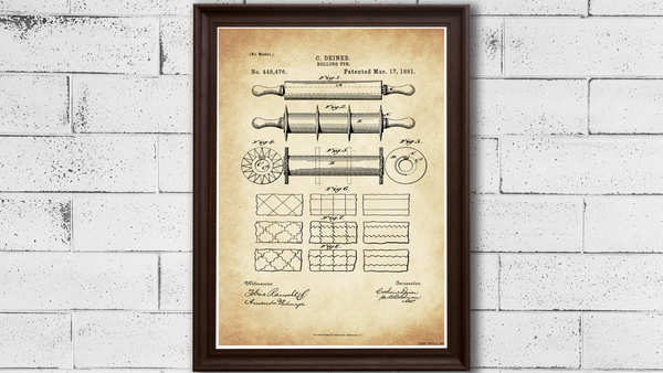 Kitchen Utensil Patent Drawings Set