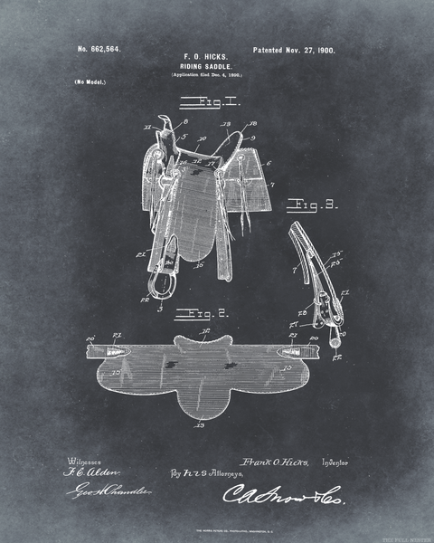 1900 Riding Saddle Patent Drawing