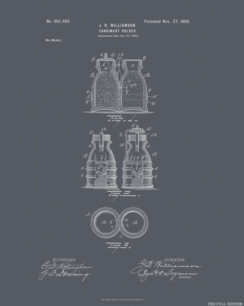 1900 Salt and Pepper Shakers Patent Drawing