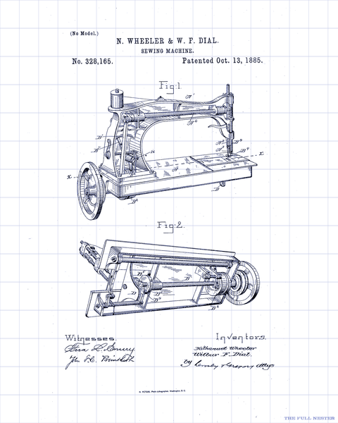 1885 Sewing Machine Patent Drawing
