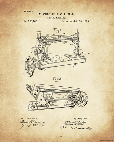 1885 Sewing Machine Patent Drawing