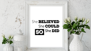 She Believed printable