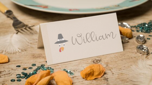 Turkey Dude and Chick Placecards printable