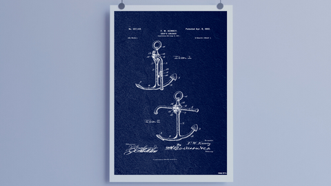 1902 Ship's Anchor Patent Drawing