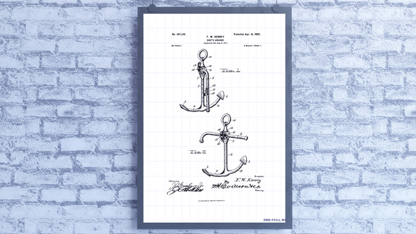 1902 Ship's Anchor Patent Drawing
