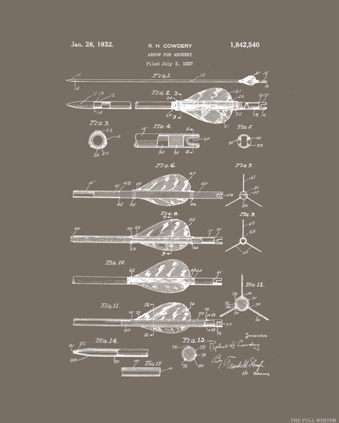 1932 Archery Arrow Patent Drawing
